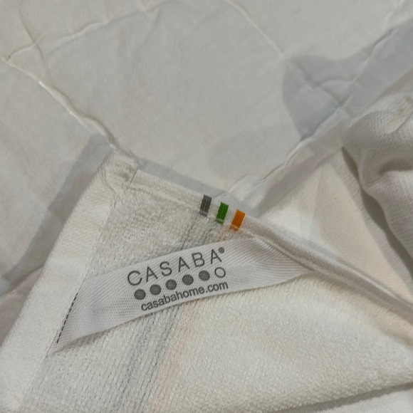 NWOT Casaba White Kitchen Towel with Green and Orange Accents - Picture 2 of 3